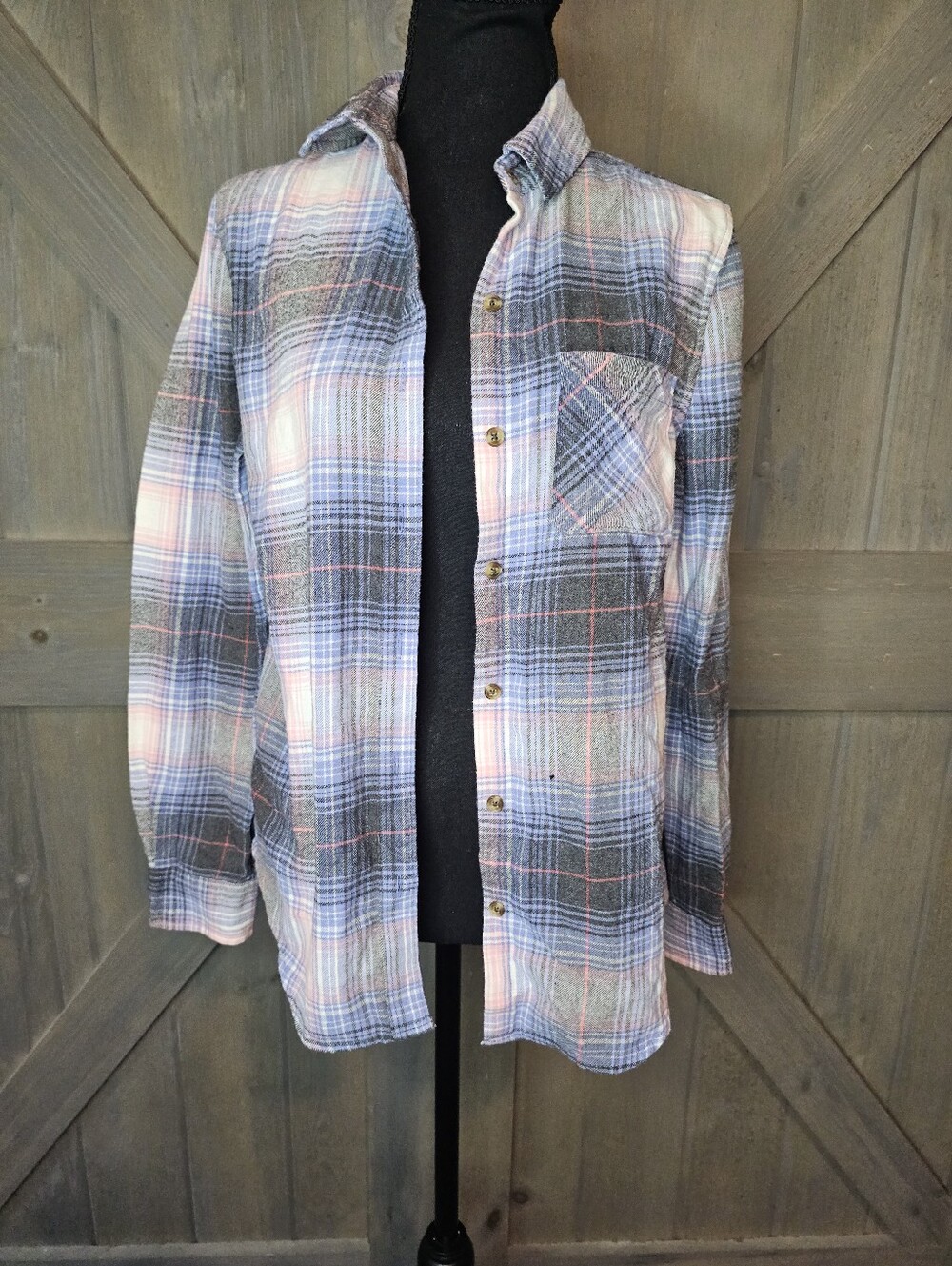 Aeropostale Plaid Button Down Long Sleeve Shirt sz XS